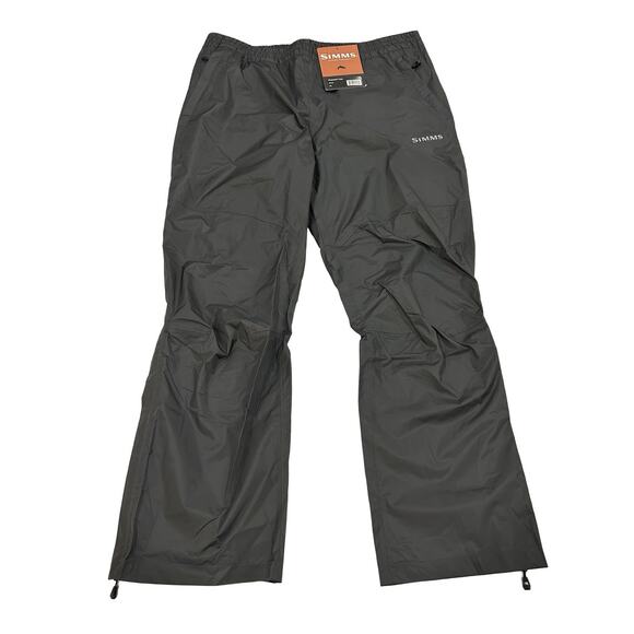 Simms Waypoints Mens Rain Pants Size XL Anvil Gray Nylon Pull On Elastic Waist - Picture 1 of 7